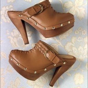 Vegan Leather Stitched+Studded Platform Heel